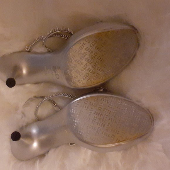 Silver Rhinestone Dress Sandals - Picture 4 of 6